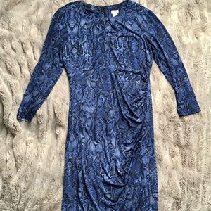 CACHE Blue Snake Skin Dress